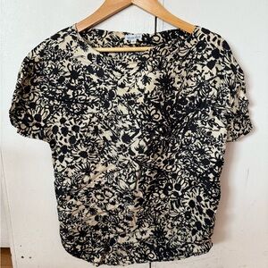 Steven Alan Black and White Graphic Boxy Blouse